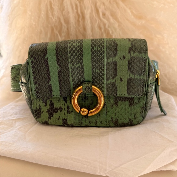 A.L.C. Handbags - A.L.C. Green Python Crossbody Bag with Gold Accent
